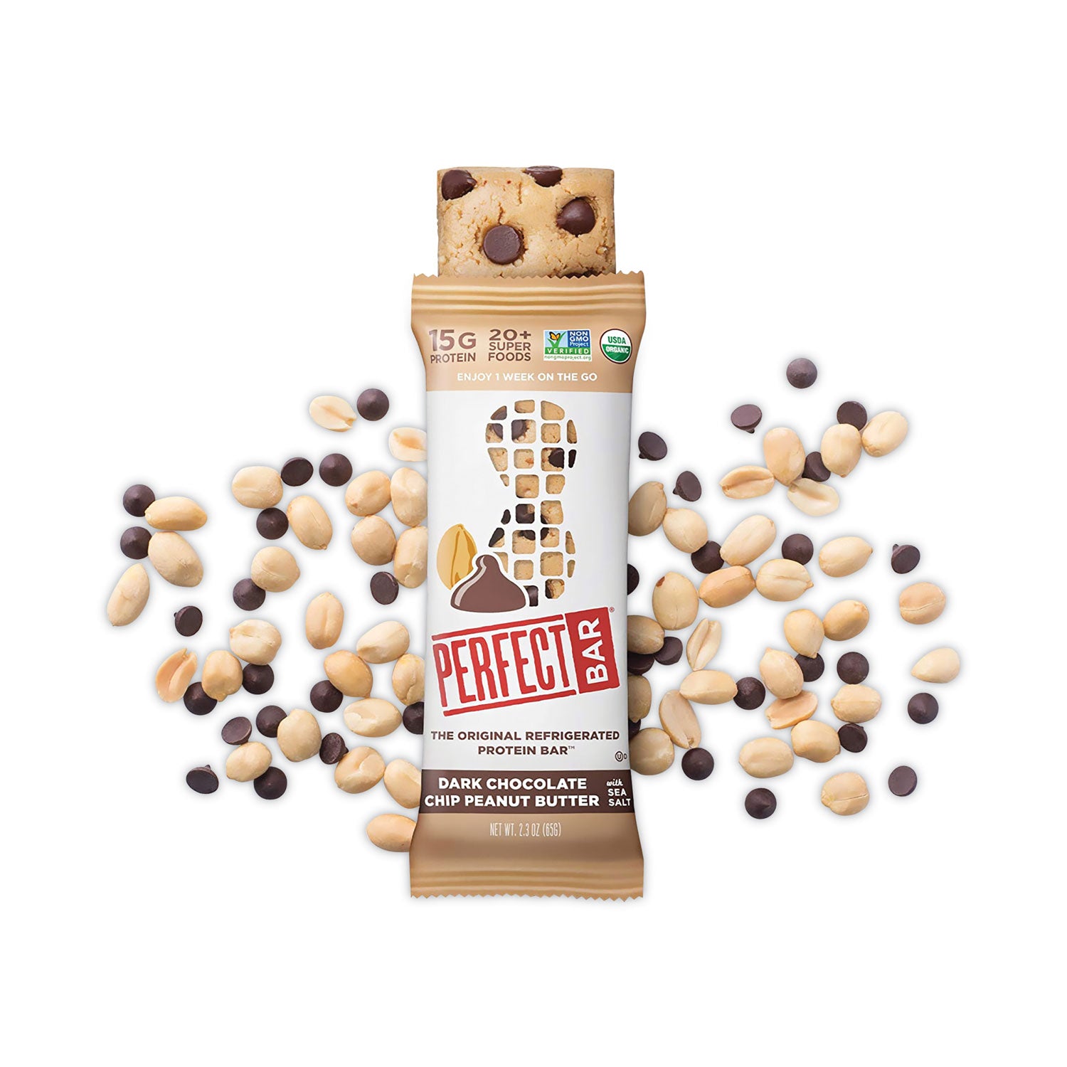 Refrigerated Protein Bar, Dark Chocolate Peanut Butter with Sea Salt, 2.3 oz Bar, 16/Carton, Ships in 1-3 Business Days