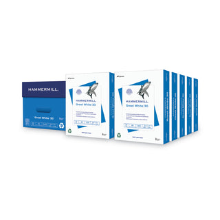 Great White 30 Recycled Print Paper, 92 Bright, 20lb Bond Weight, 8.5 x 11, White, 500/Ream,10 Reams/Carton,40 Cartons/Pallet