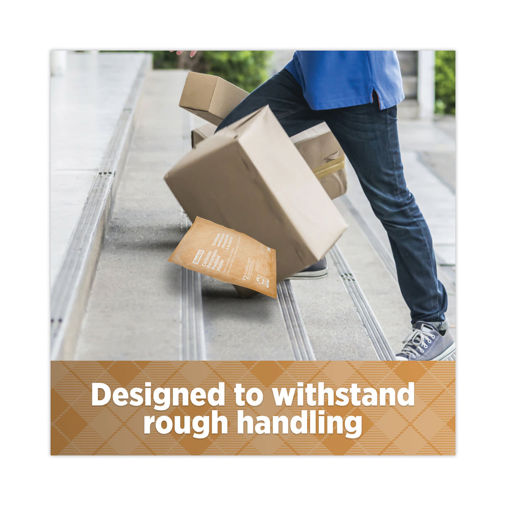 Curbside Recyclable Padded Mailer, #5, Bubble Cushion, Self-Adhesive Closure, 12 x 17.25, Natural Kraft, 100/Carton