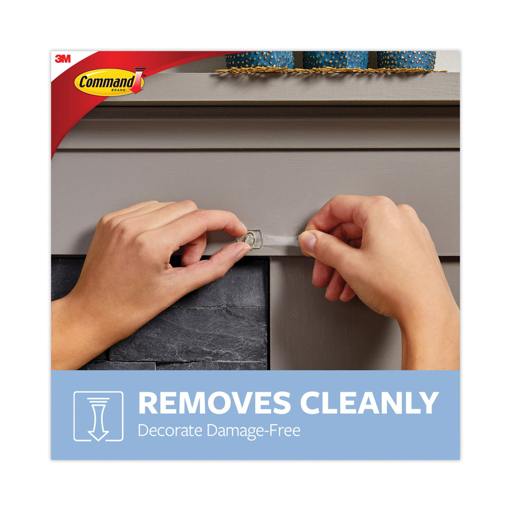 Clear Hooks and Strips, Decorating Clips, Plastic, 0.15 lb Capacity, 40 Clips and 48 Strips/Pack