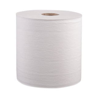 Nonperforated Roll Towels, 1-Ply, White, 8" x 800ft, 6 Rolls/Carton, Sold as 1 Carton, 6 Each per Carton