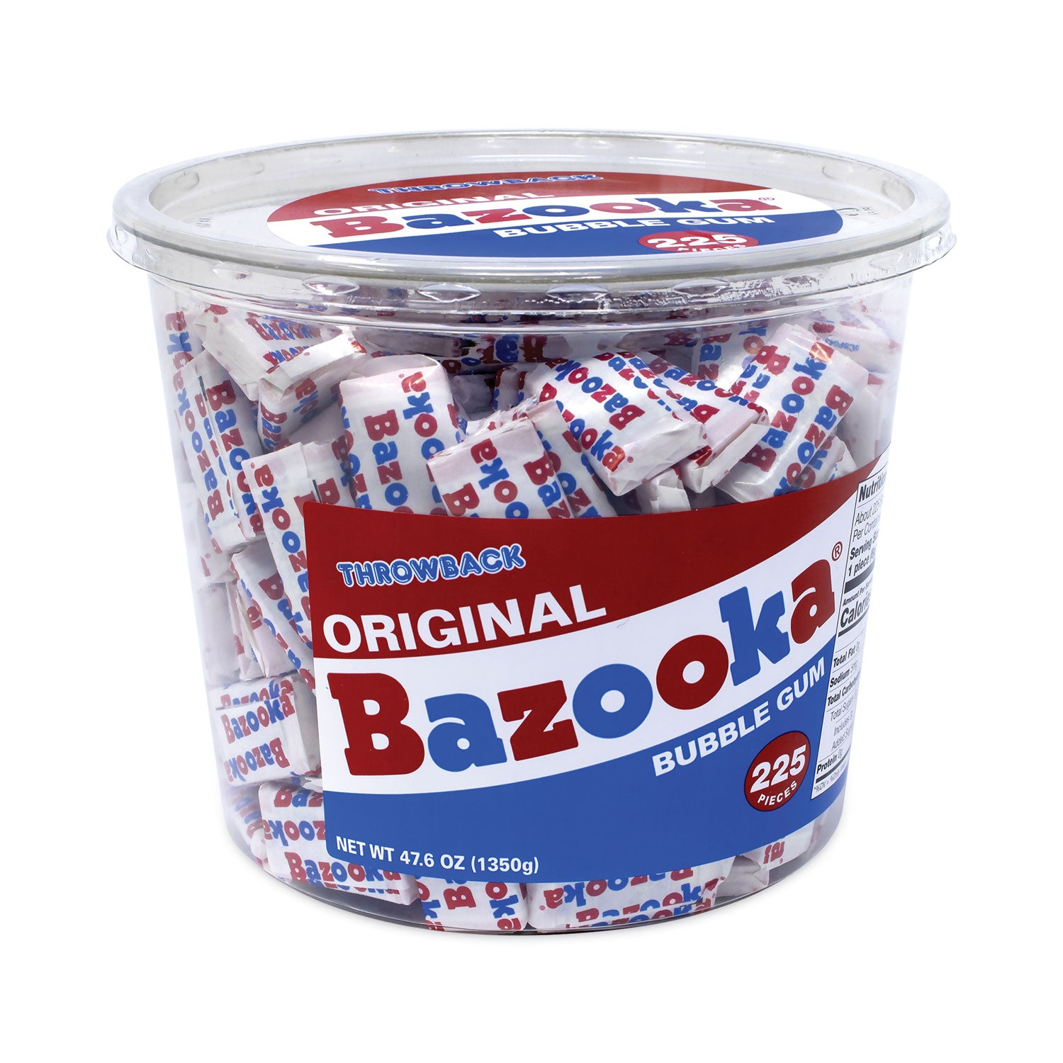 Original Bubble Gum Tub, 47.6 oz Tub, 225 Pieces, Ships in 1-3 Business Days