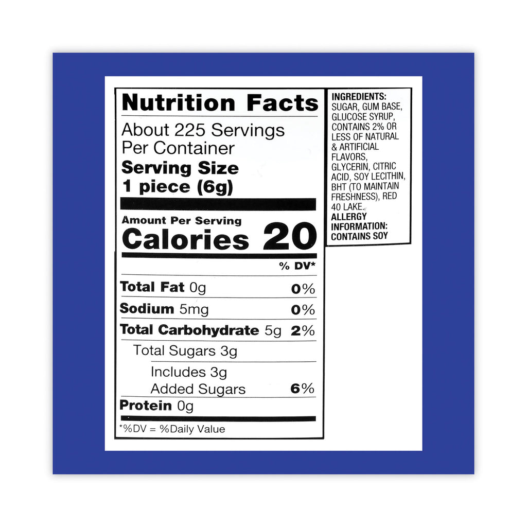 Original Bubble Gum Tub, 47.6 oz Tub, 225 Pieces, Ships in 1-3 Business Days