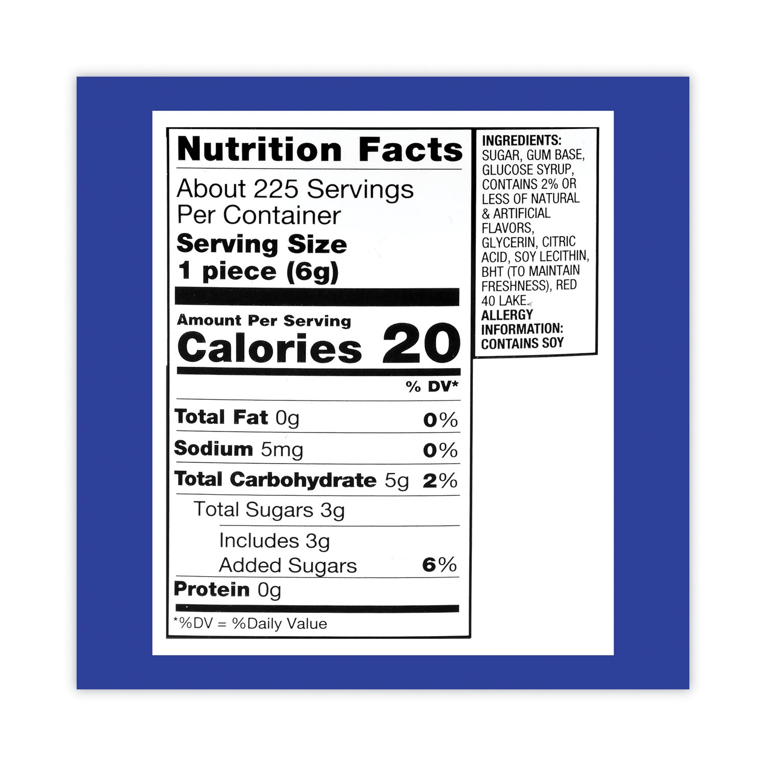 Original Bubble Gum Tub, 47.6 oz Tub, 225 Pieces, Ships in 1-3 Business Days