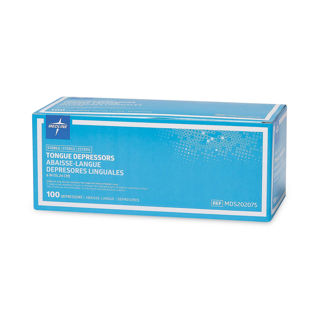 Sterile Tongue Depressors, Wood, 6" Long, 100/Box