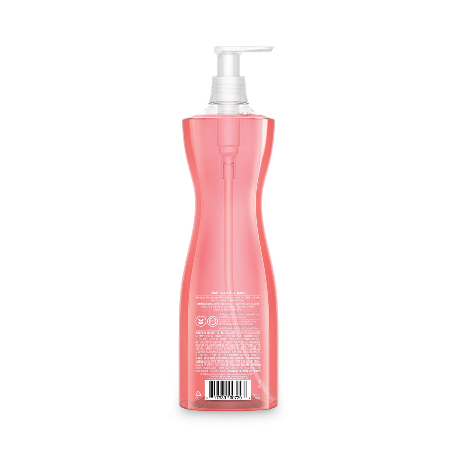 dish-soap-pump-hour-glass-bottle-shape-pink-grapefruit-scent-18-oz-pump-bottle-6-carton_mth10468 - 2
