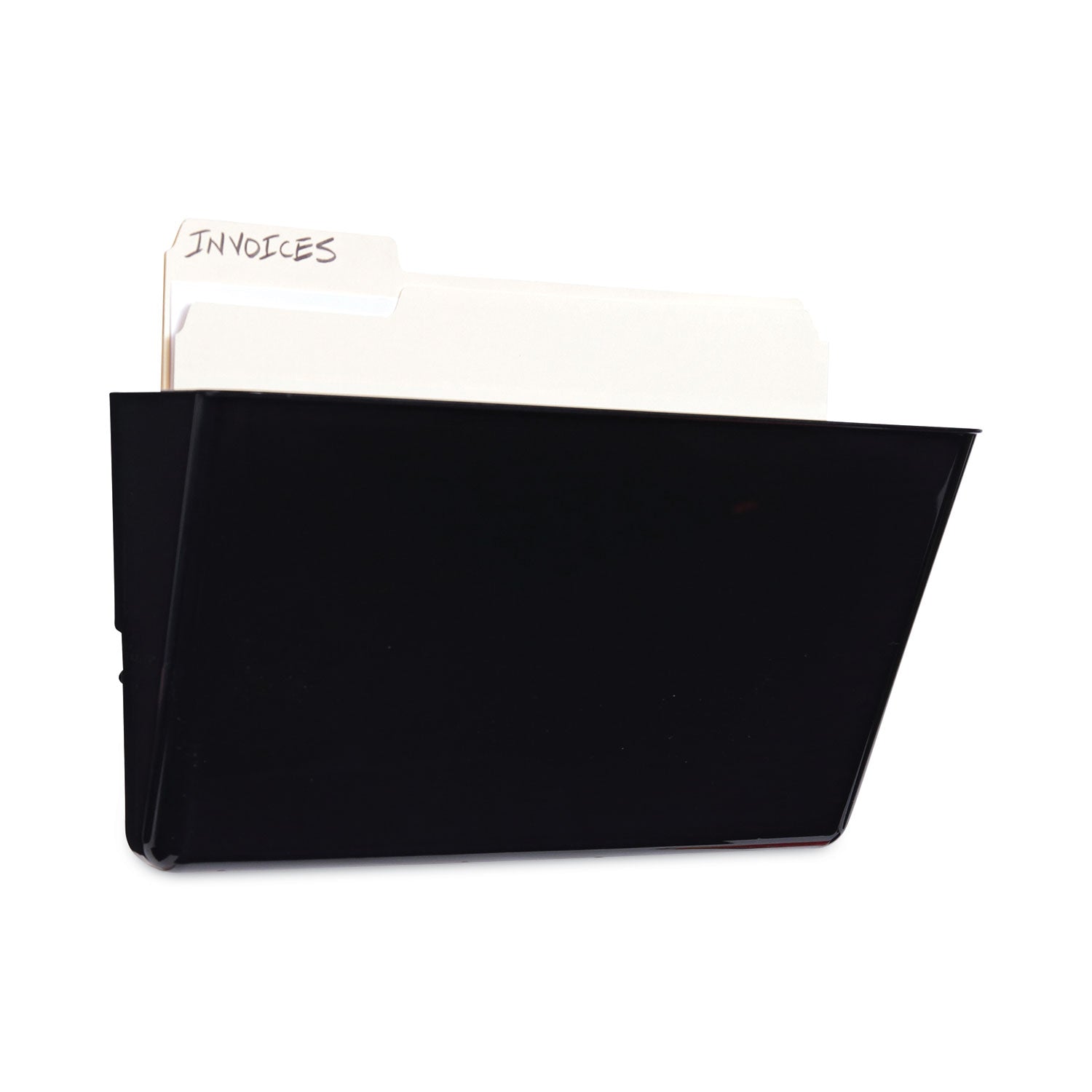 Wall File Pockets, Plastic, Letter Size, 13" x 4.13" x 7", Black - 