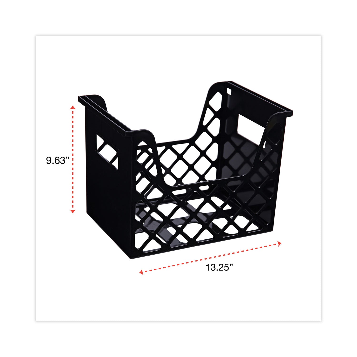 Recycled Extra Capacity Desktop File Holder, Letter Size, 8.5" Long, Black - 