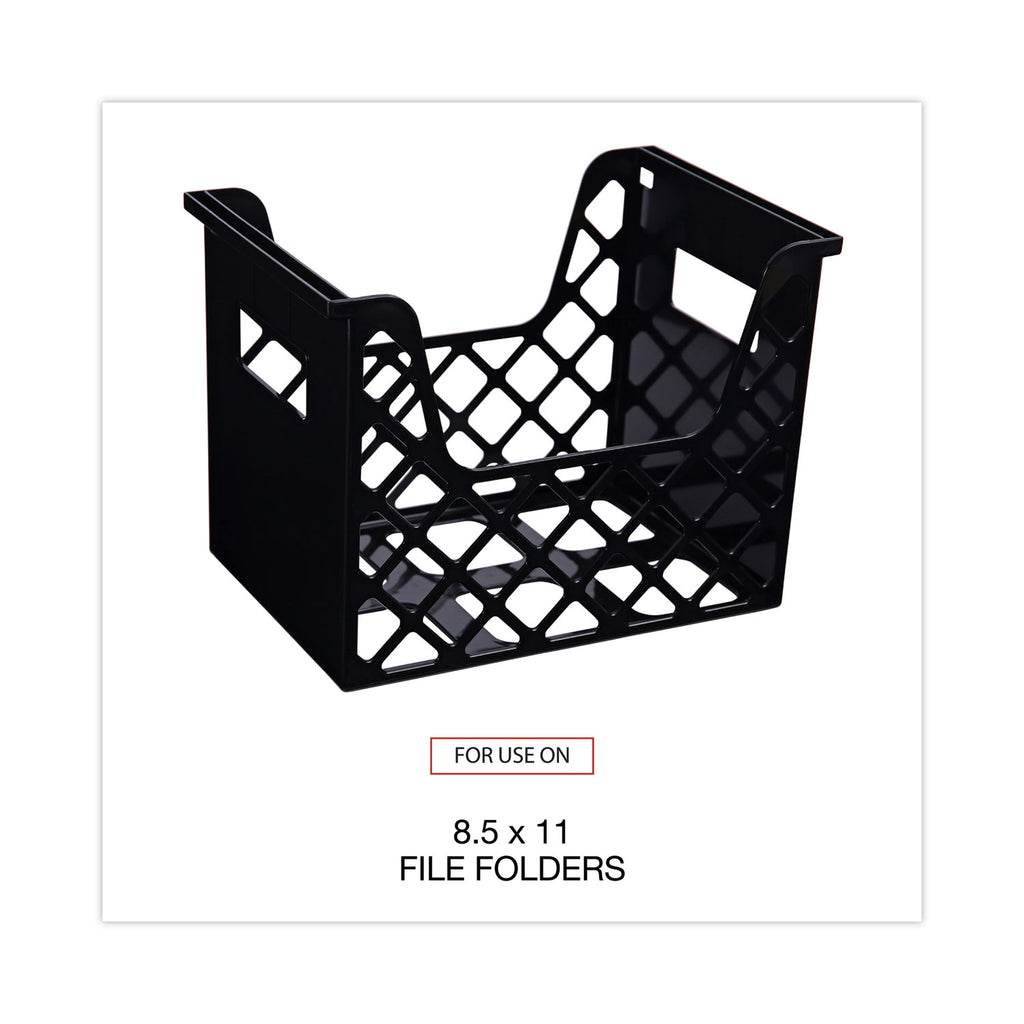 Recycled Extra Capacity Desktop File Holder, Letter Size, 8.5" Long, Black - 