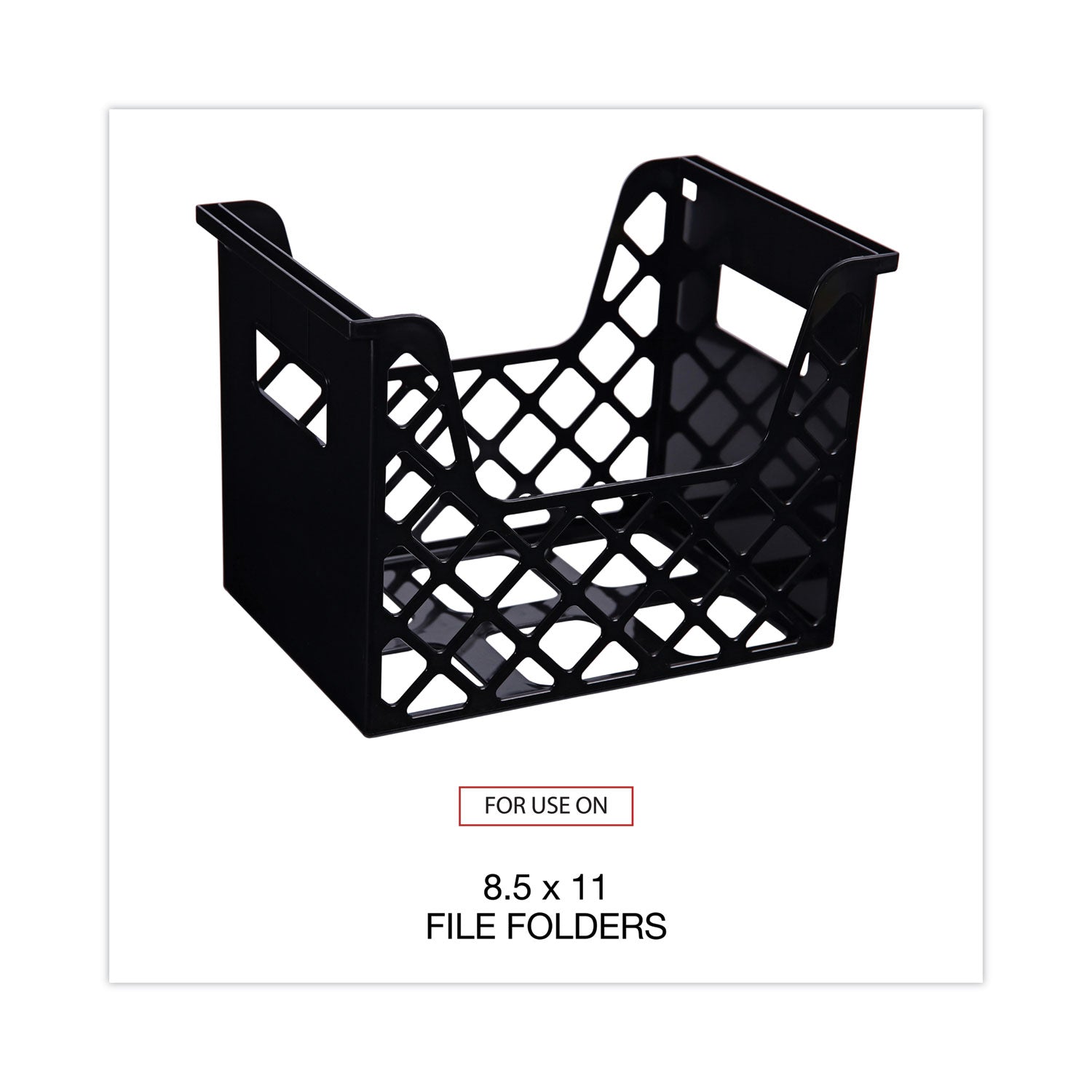 Recycled Extra Capacity Desktop File Holder, Letter Size, 8.5" Long, Black - 