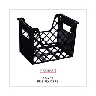 Recycled Extra Capacity Desktop File Holder, Letter Size, 8.5" Long, Black - 