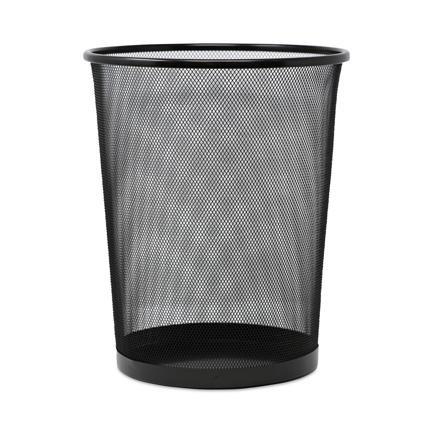 mesh-wastebasket-18-qt-steel-mesh-black_unv20008 - 1