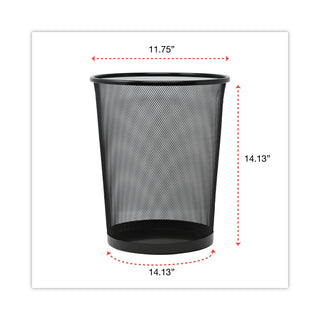Mesh Wastebasket, 18 qt, Steel Mesh, Black