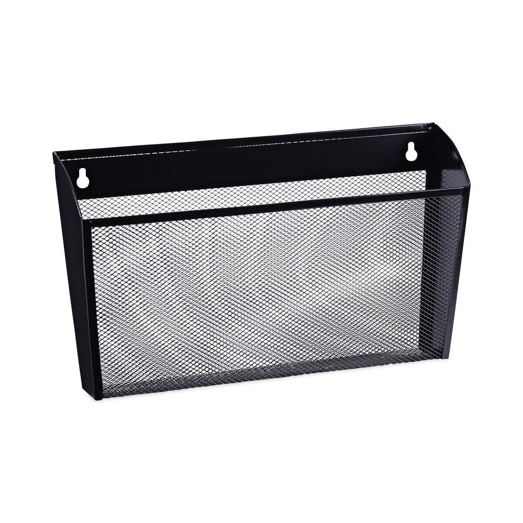 Mesh Three-Pack Wall Files, 3 Sections, Letter Size, 14.13" x 3.38" x 8.5", Black