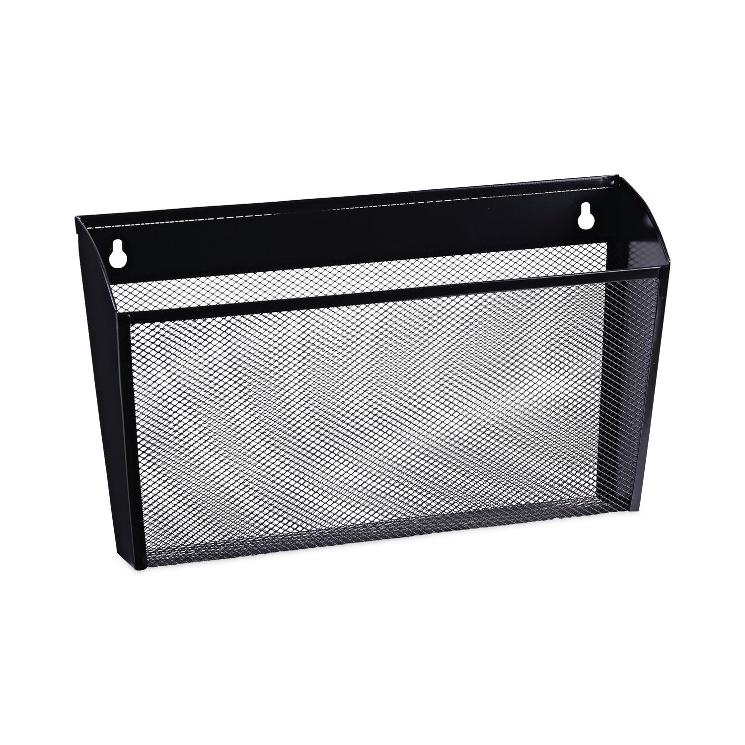Mesh Three-Pack Wall Files, 3 Sections, Letter Size, 14.13" x 3.38" x 8.5", Black