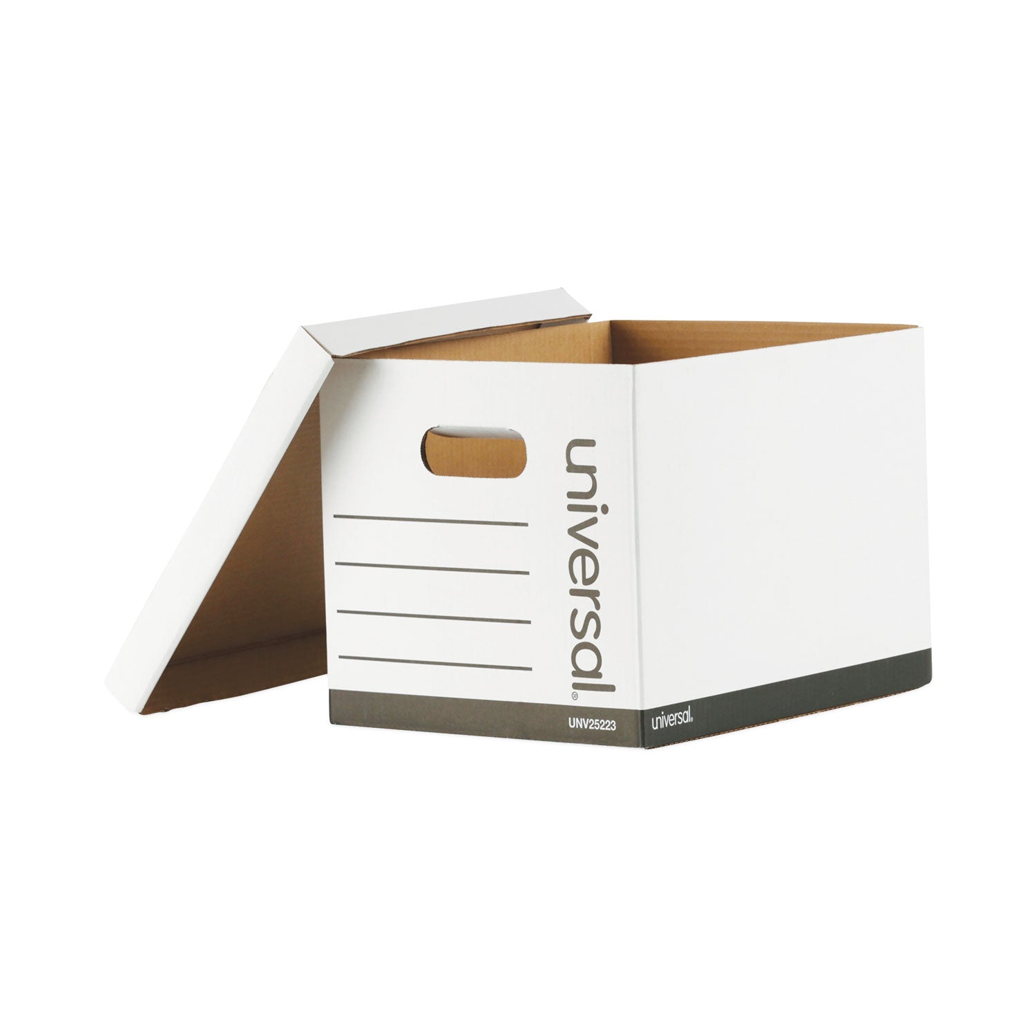 Basic-Duty Economy Record Storage Boxes, Letter/Legal Files, 12" x 15" x 10", White, 10/Carton - 