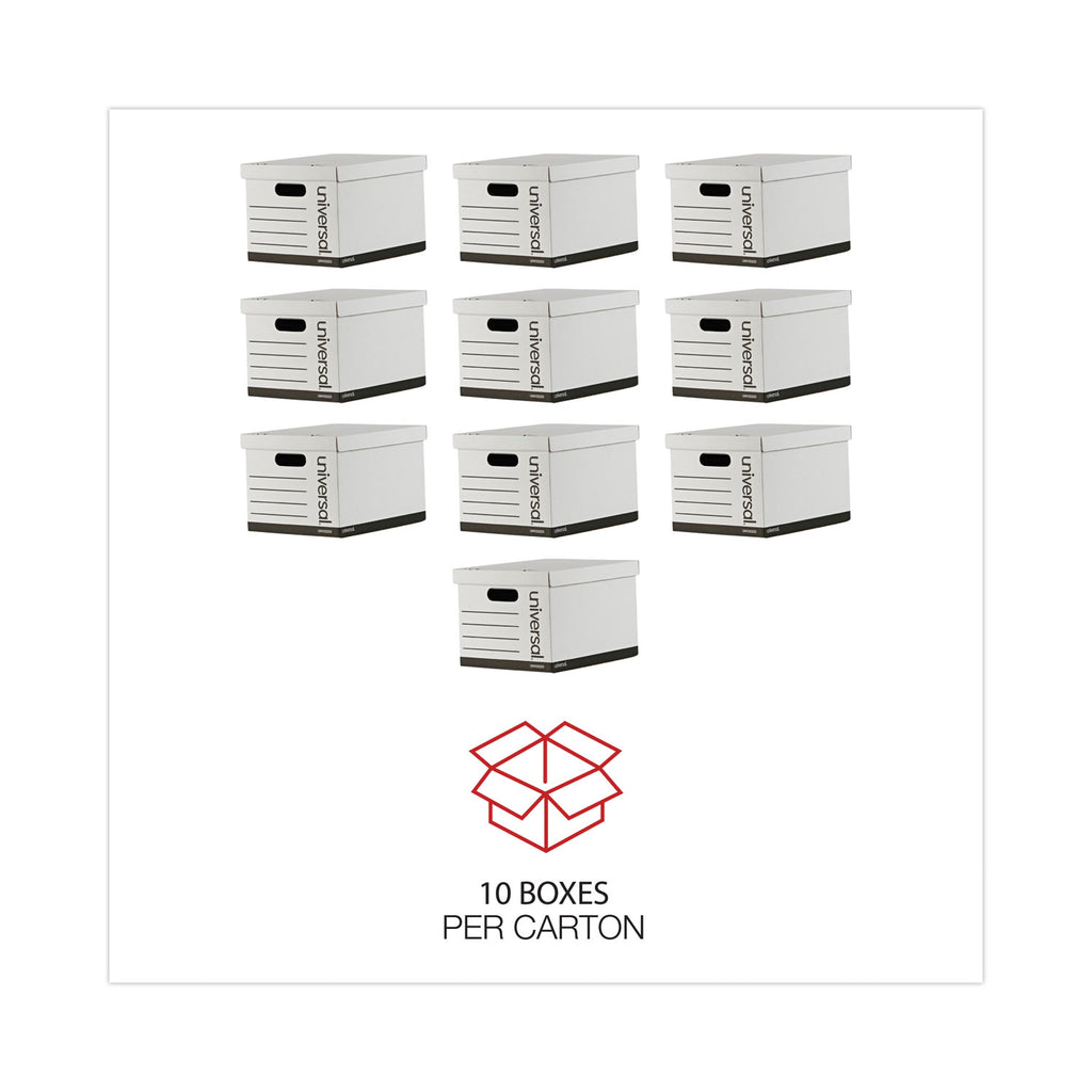 Basic-Duty Economy Record Storage Boxes, Letter/Legal Files, 12" x 15" x 10", White, 10/Carton - 
