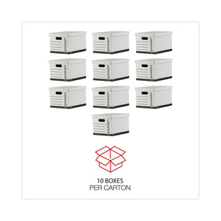 Basic-Duty Economy Record Storage Boxes, Letter/Legal Files, 12" x 15" x 10", White, 10/Carton - 