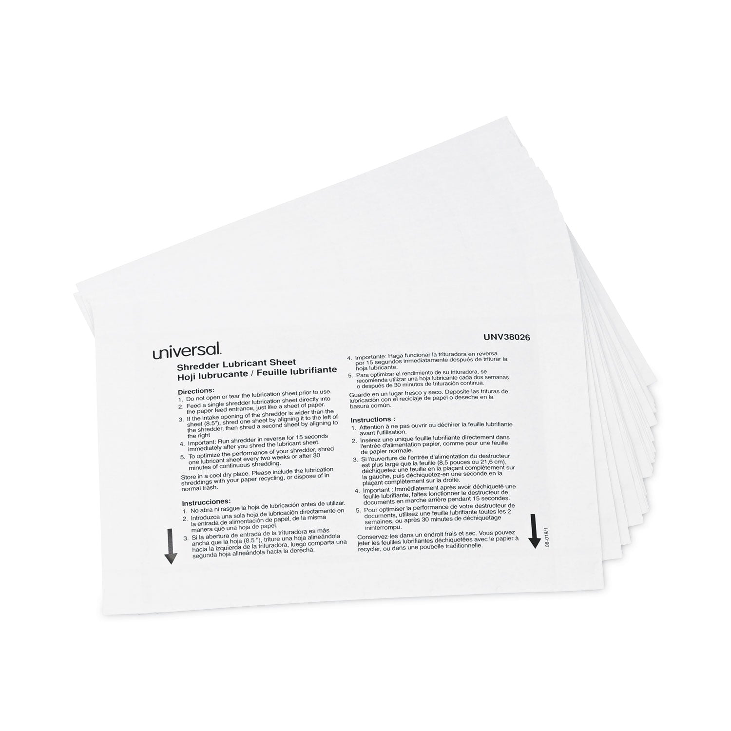 Shredder Lubricant Sheets, 8.4 x 5.9, 24 Sheets/Pack - 1