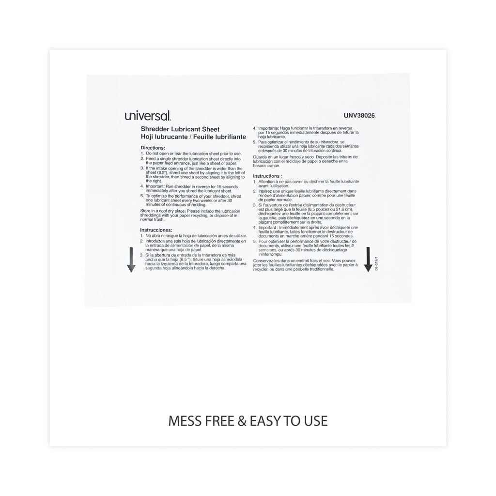 Shredder Lubricant Sheets, 8.4 x 5.9, 24 Sheets/Pack - 5