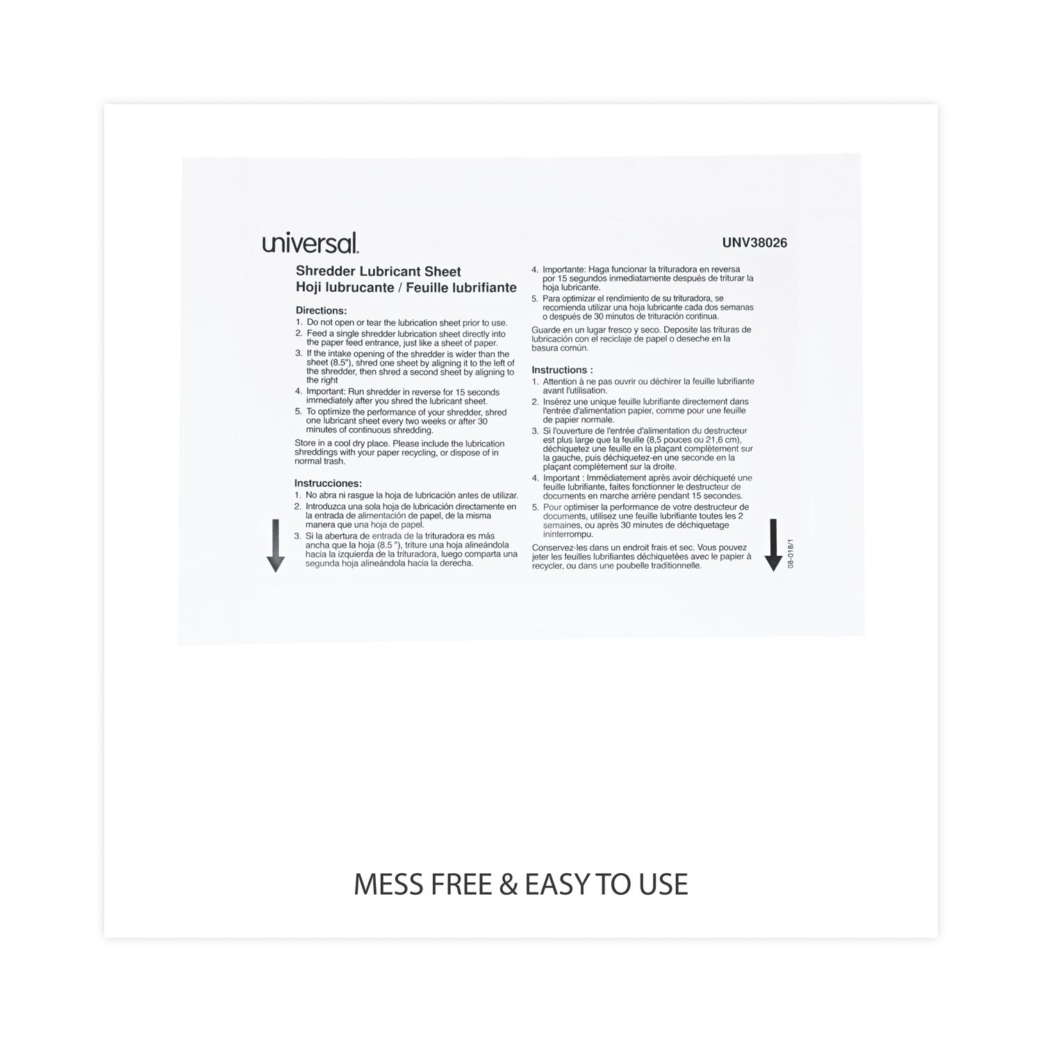 Shredder Lubricant Sheets, 8.4 x 5.9, 24 Sheets/Pack - 5