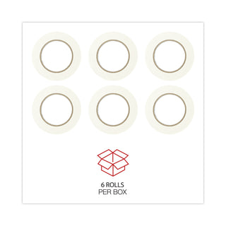 Removable General-Purpose Masking Tape, 3" Core, 18 mm x 54.8 m, Beige, 6/Pack