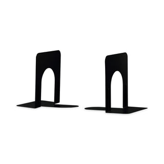 Economy Bookends, Standard, 4.75 x 5.25 x 5, Heavy Gauge Steel, Black, 1 Pair - 