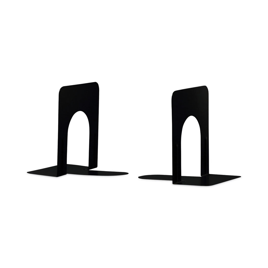 Economy Bookends, Nonskid, 4.75 x 5.25 x 5, Heavy Gauge Steel, Black, 1 Pair - 
