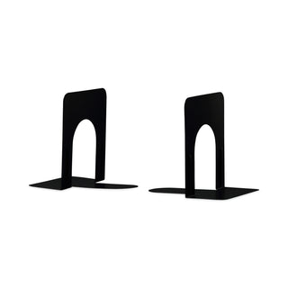 Economy Bookends, Nonskid, 4.75 x 5.25 x 5, Heavy Gauge Steel, Black, 1 Pair - 