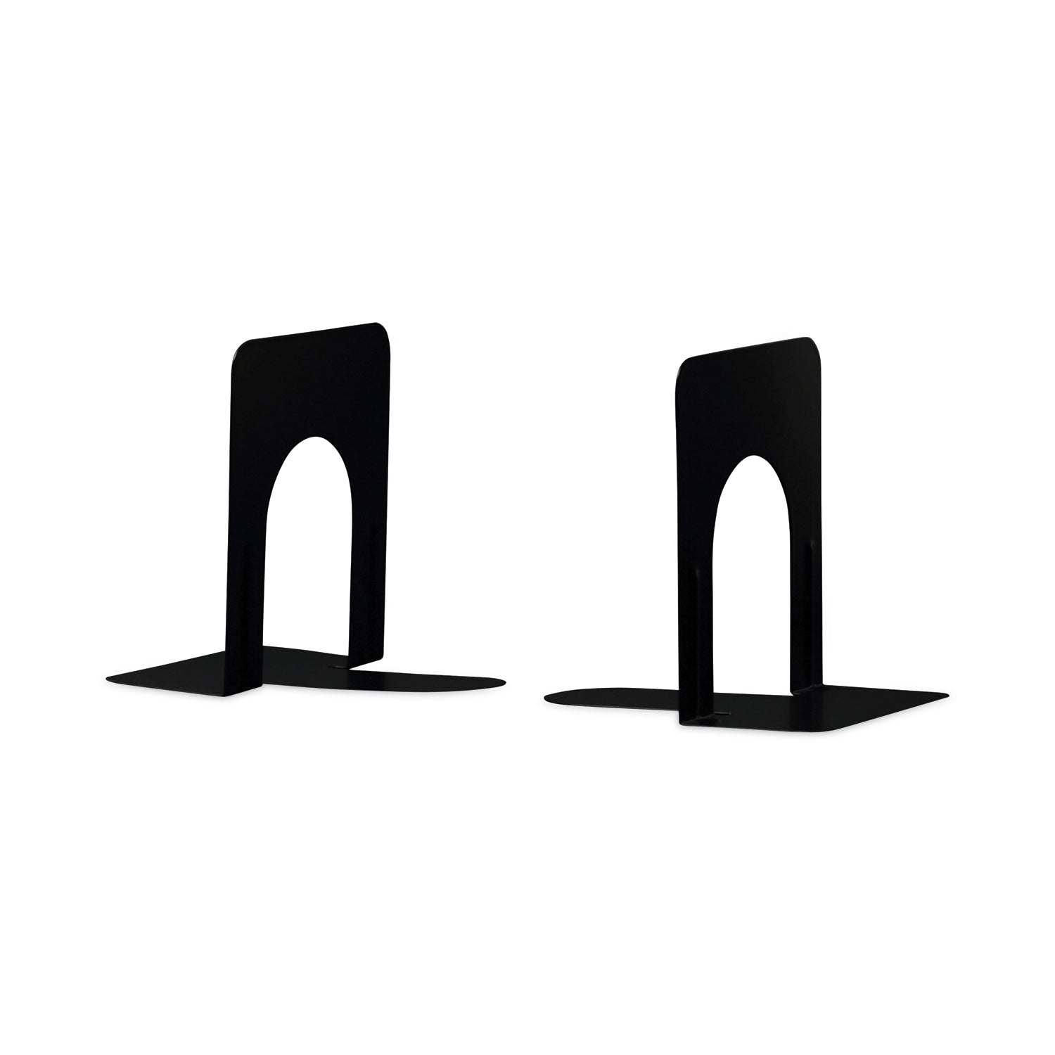 Economy Bookends, Nonskid, 4.75 x 5.25 x 5, Heavy Gauge Steel, Black, 1 Pair - 