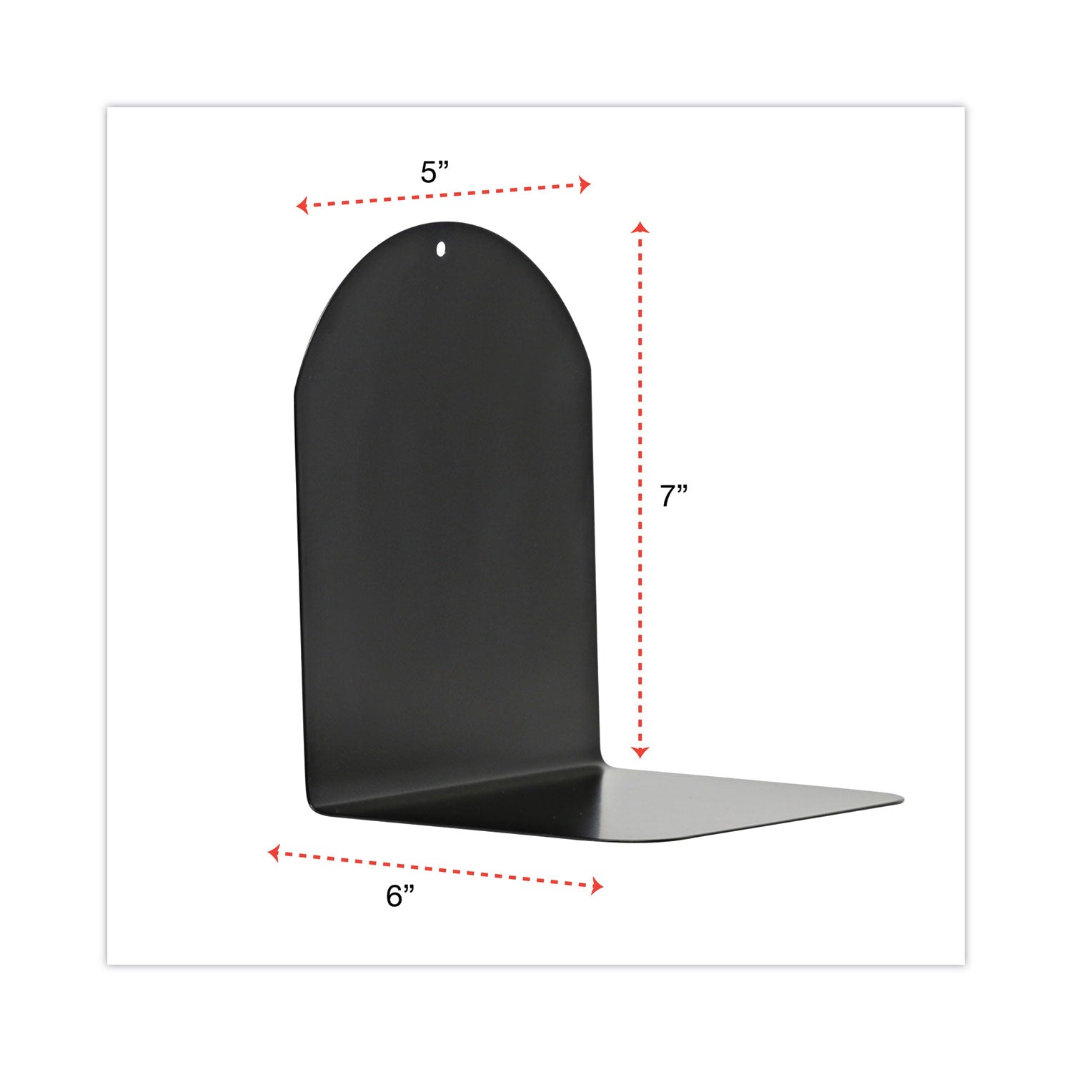 Magnetic Bookends, 6 x 5 x 7, Metal, Black, 1 Pair - 