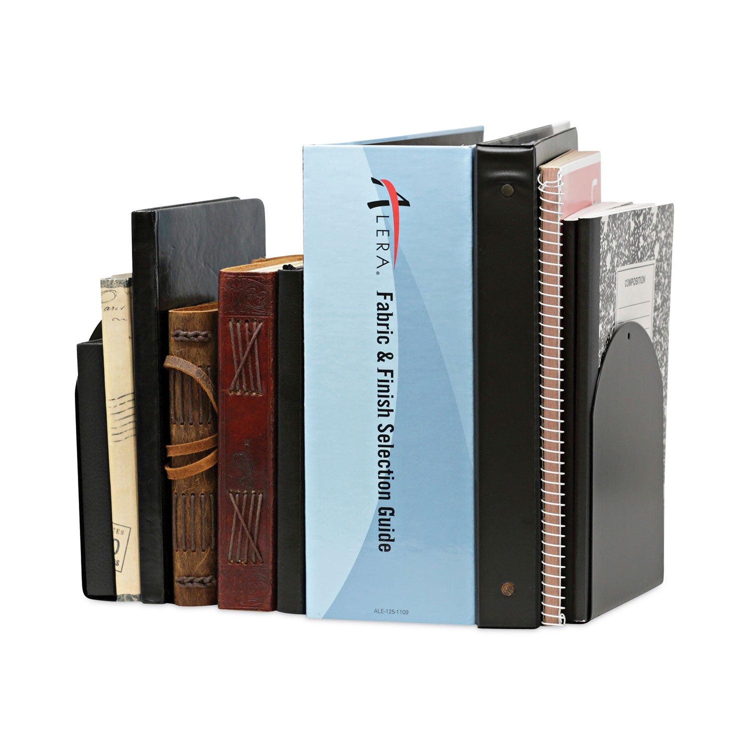 Magnetic Bookends, 6 x 5 x 7, Metal, Black, 1 Pair - 