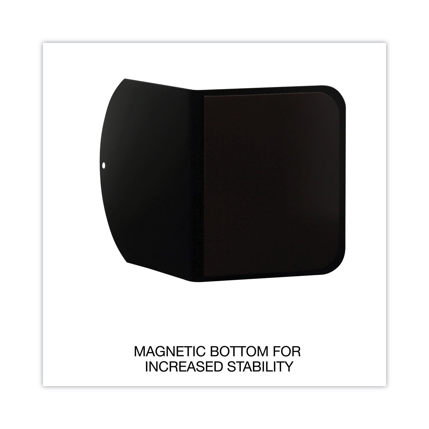 Magnetic Bookends, 6 x 5 x 7, Metal, Black, 1 Pair - 