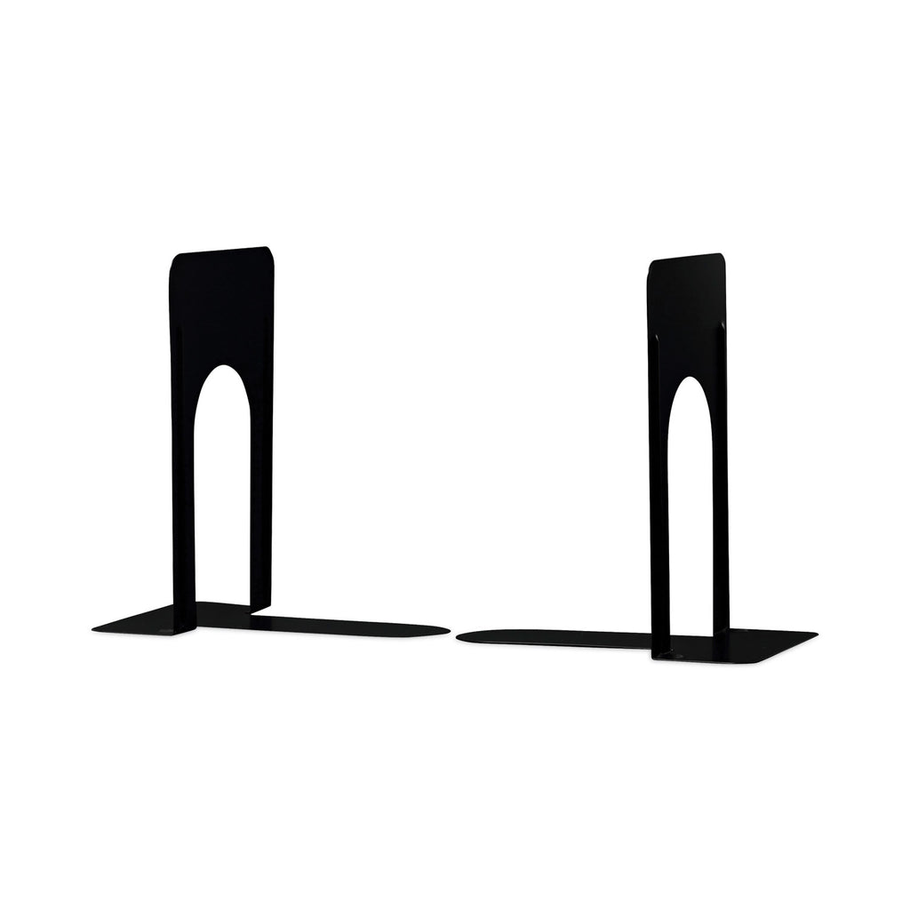 Economy Bookends, Standard, 5.88 x 8.25 x 9, Heavy Gauge Steel, Black, 1 Pair - 