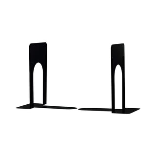 Economy Bookends, Standard, 5.88 x 8.25 x 9, Heavy Gauge Steel, Black, 1 Pair - 