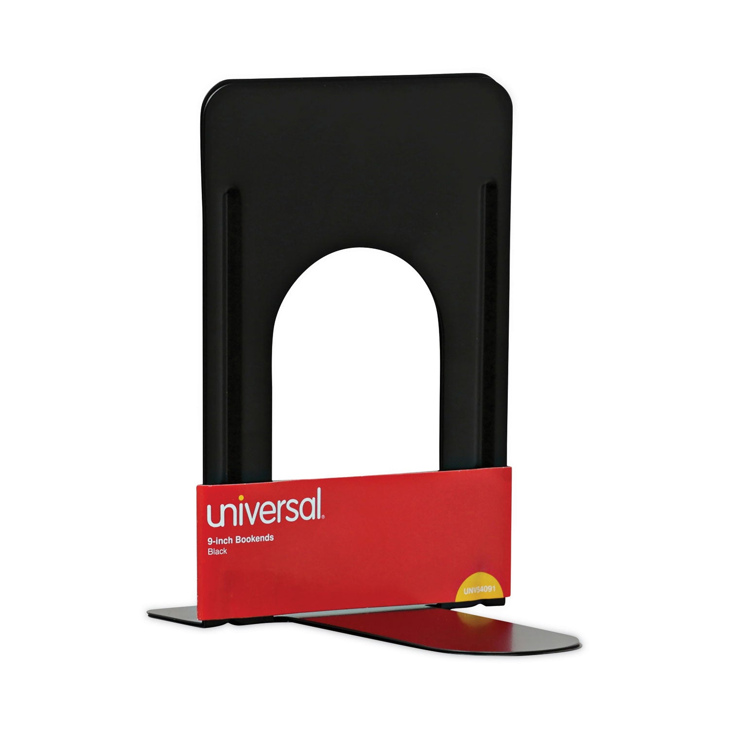 Economy Bookends, Standard, 5.88 x 8.25 x 9, Heavy Gauge Steel, Black, 1 Pair - 