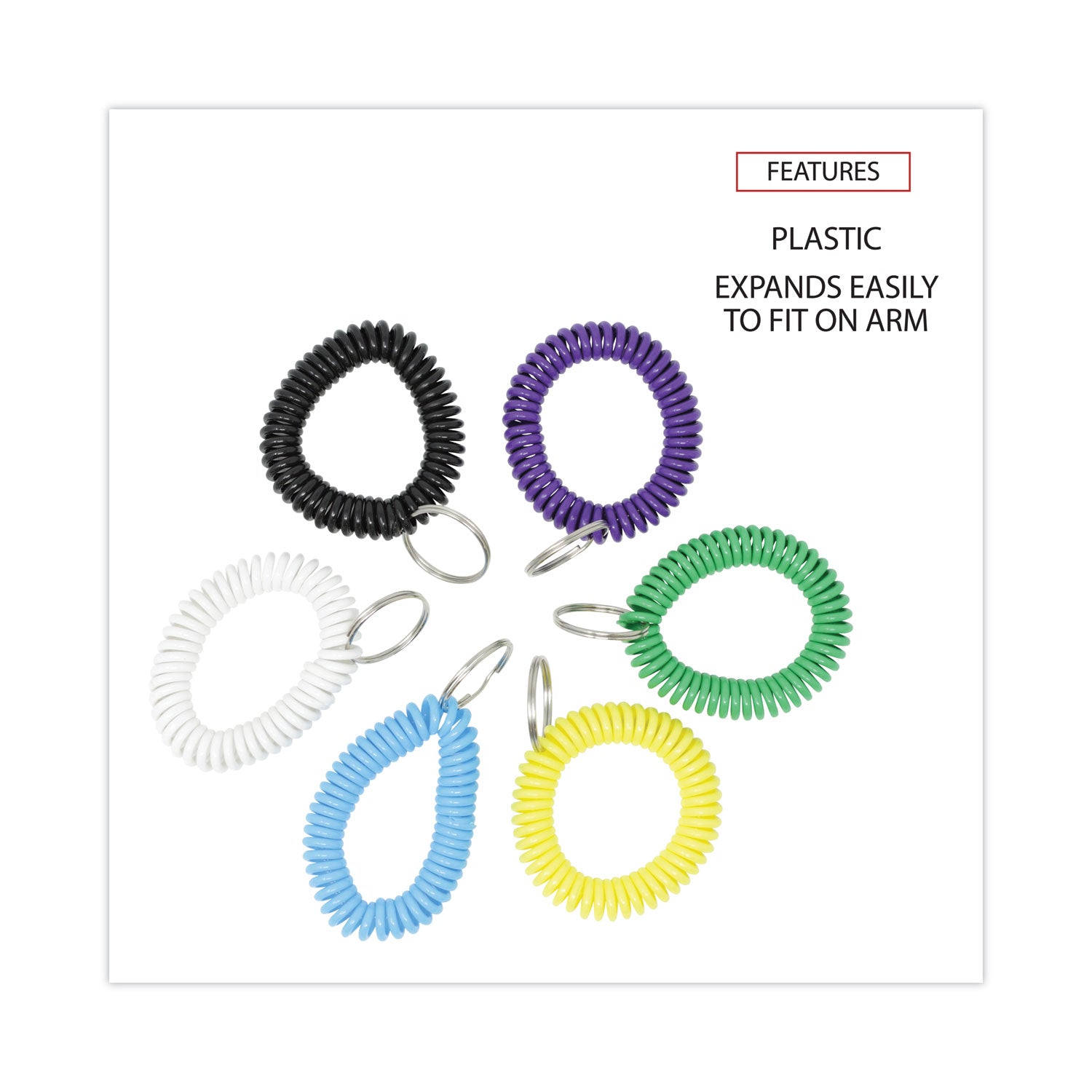wrist-coil-plus-key-ring-plastic-assorted-colors-6-pack_unv56051 - 4
