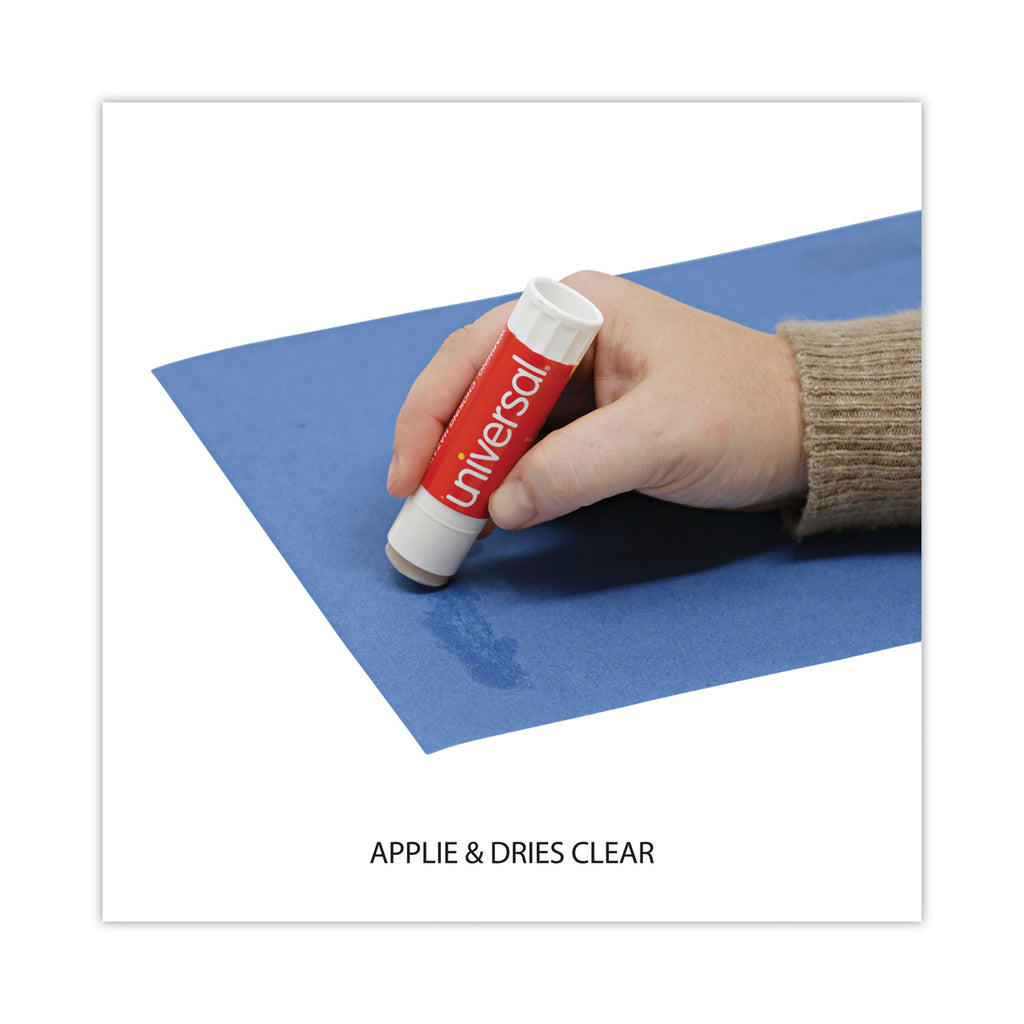 Glue Stick, 1.3 oz, Applies Purple, Dries Clear, 12/Pack - 
