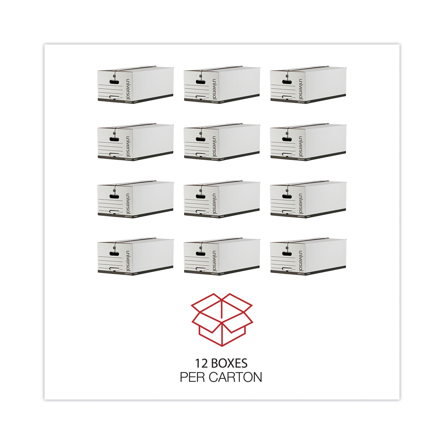 Deluxe Quick Set-up String-and-Button Boxes, Legal Files, White, 12/Carton - 