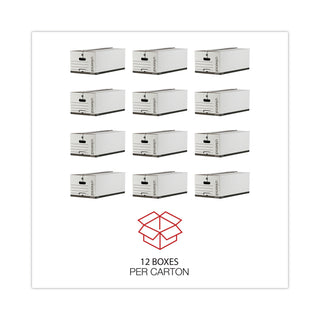 Deluxe Quick Set-up String-and-Button Boxes, Legal Files, White, 12/Carton - 