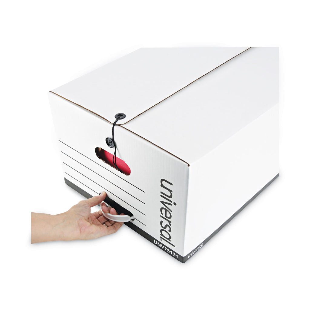 Deluxe Quick Set-up String-and-Button Boxes, Legal Files, White, 12/Carton - 