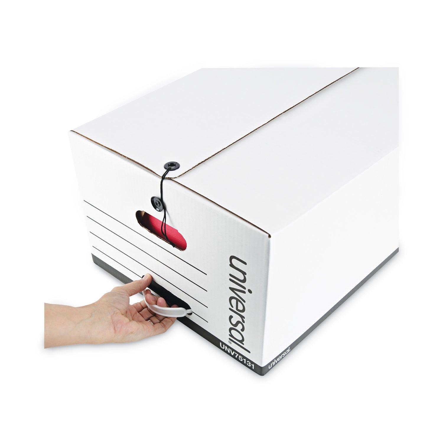 Deluxe Quick Set-up String-and-Button Boxes, Legal Files, White, 12/Carton - 