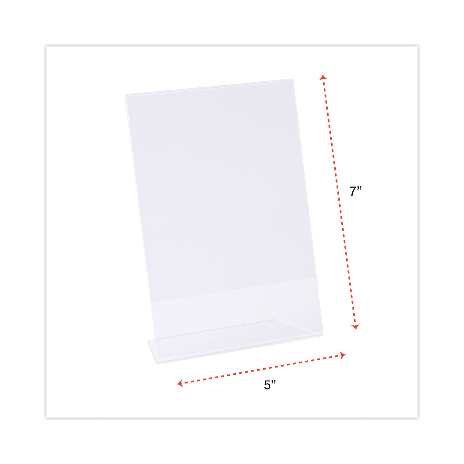 Clear L-Style Freestanding Frame, 5 x 7 Insert, 3/Pack - 
