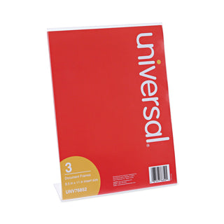 Clear L-Style Freestanding Frame, 8.5 x 11 Insert, 3/Pack - 