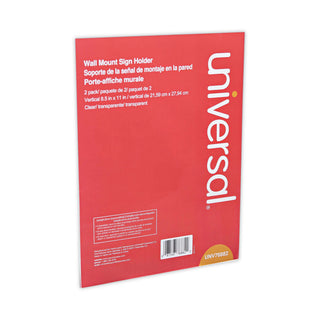 Wall Mount Sign Holder, 8.5 x 11, Vertical, Clear