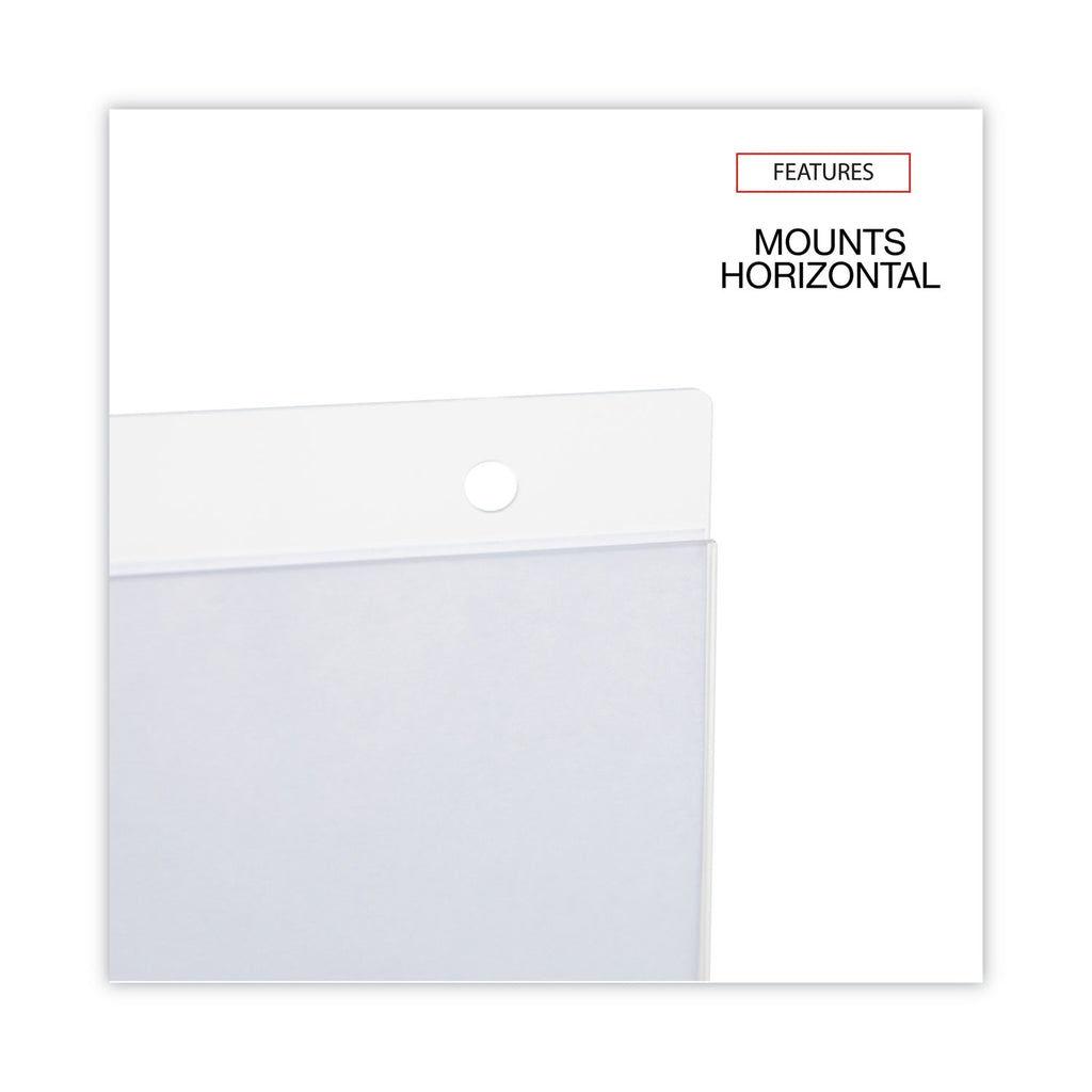 Wall Mount Sign Holder, 11 x 8.5, Horizontal, Clear, 2/Pack