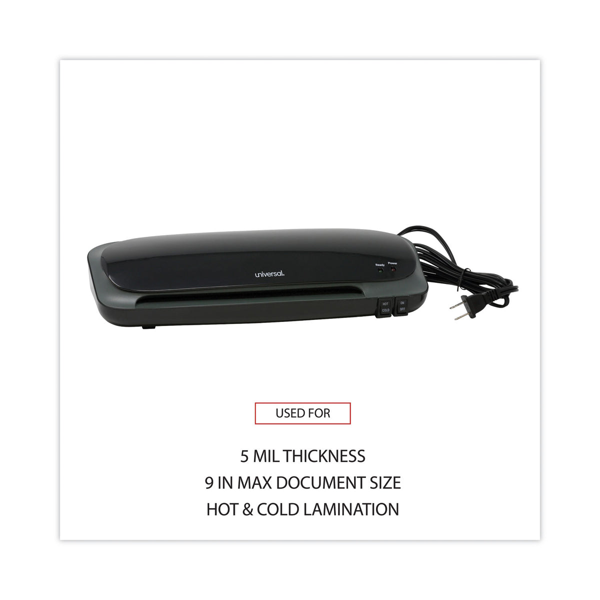Deluxe Desktop Laminator, Two Rollers, 9" Max Document Width, 5 mil Max Document Thickness