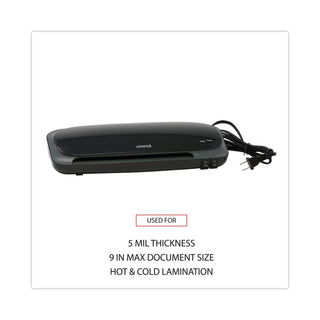 Deluxe Desktop Laminator, Two Rollers, 9" Max Document Width, 5 mil Max Document Thickness