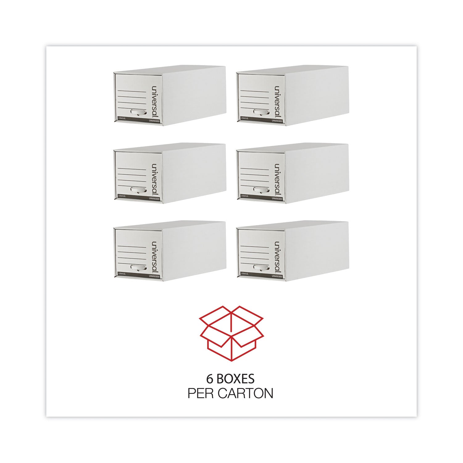 Heavy-Duty Storage Drawers, Letter Files, 14" x 25.5" x 11.5", White, 6/Carton - 