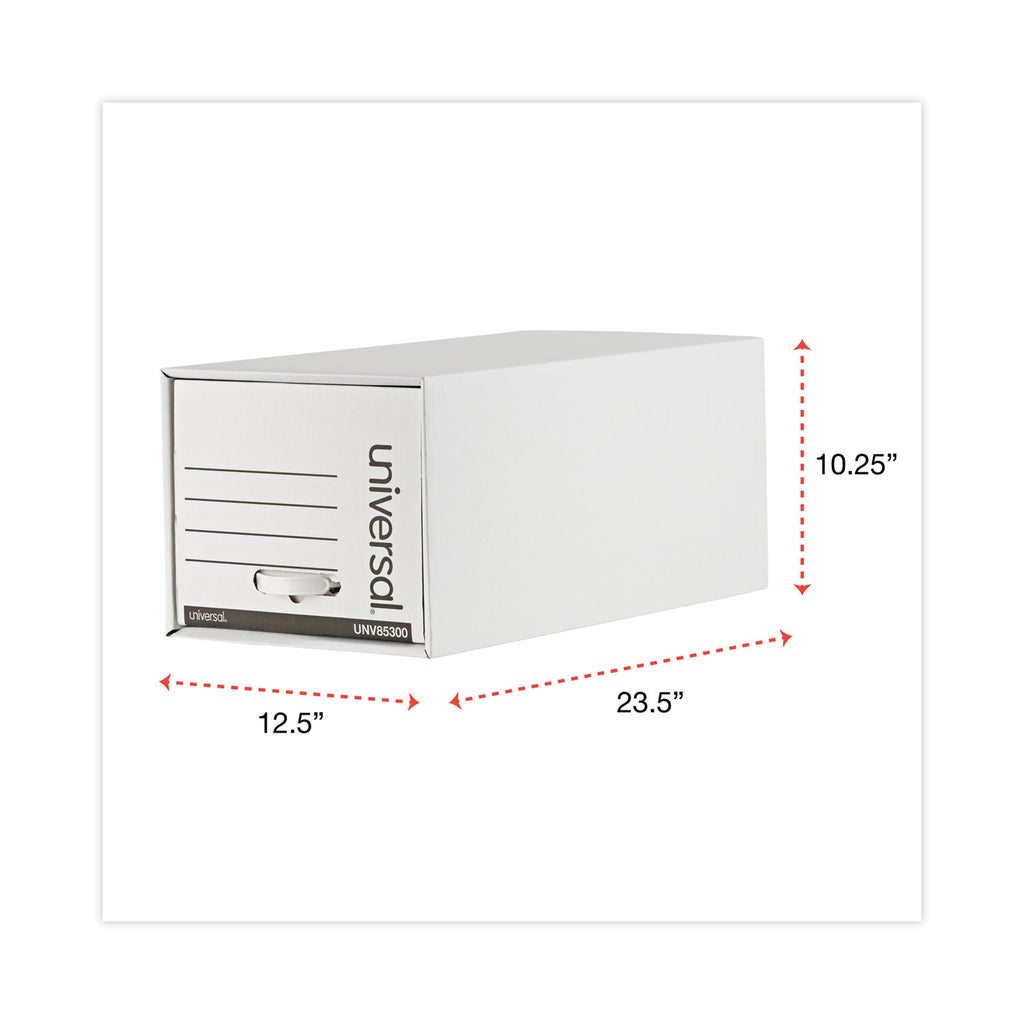 Heavy-Duty Storage Drawers, Letter Files, 14" x 25.5" x 11.5", White, 6/Carton - 